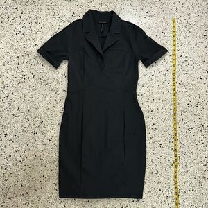 Sarah Pacini made in Italy grey gray side zip mini collared dress 1 XS